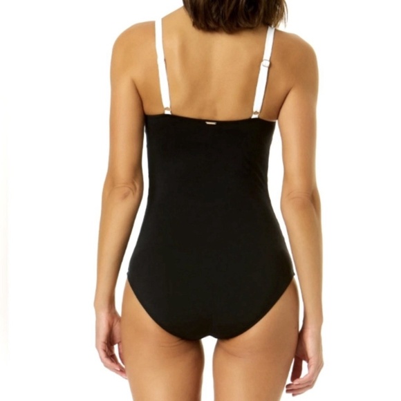 $122 Anne Cole Black and White One Piece Swimsuit Size 18W New - Picture 4 of 4